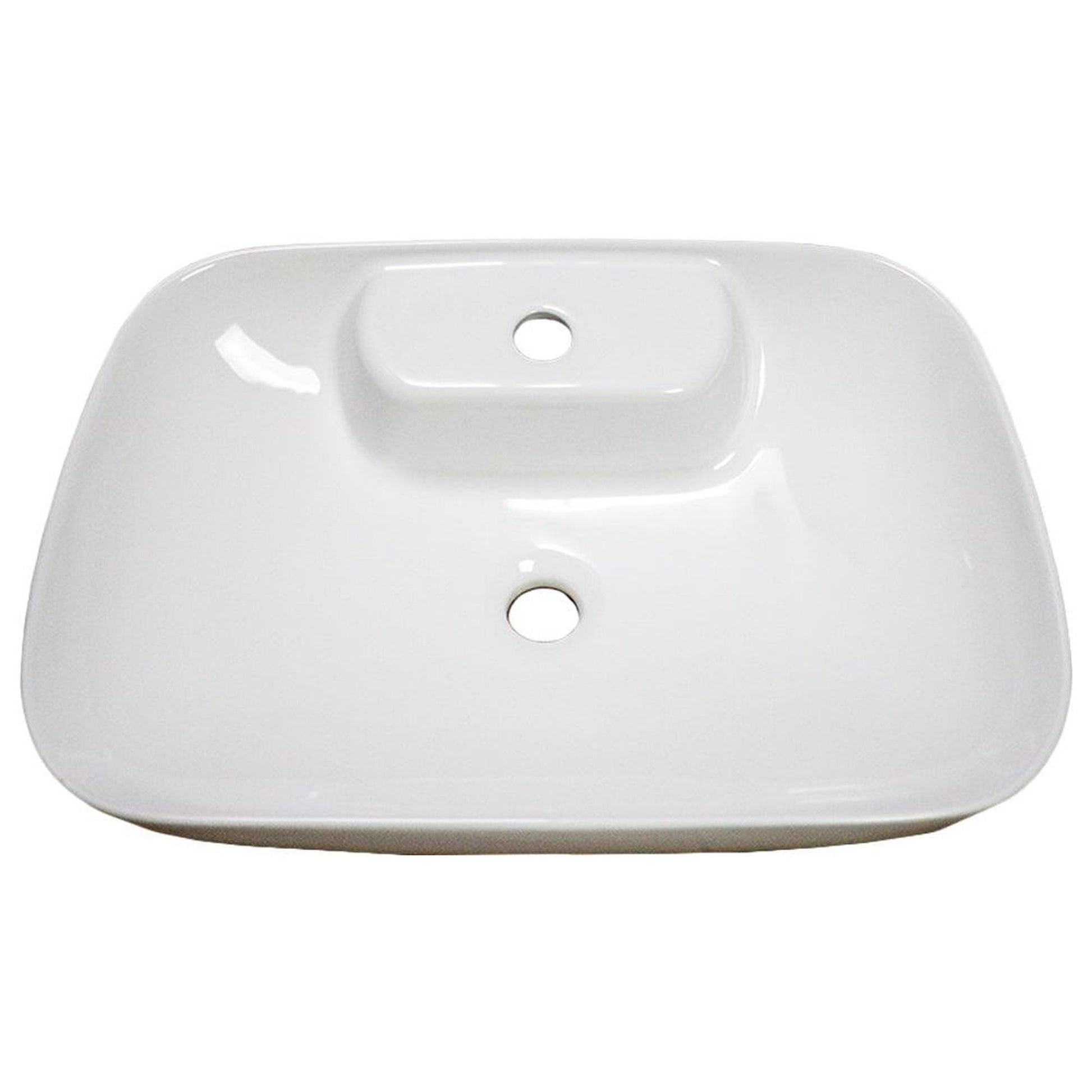 American Imaginations AI-28669 24" Rectangle Enamel Glaze White Ceramic Transitional