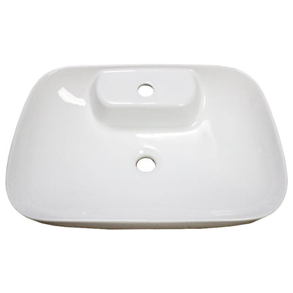 American Imaginations AI-28669 24" Rectangle Enamel Glaze White Ceramic Transitional