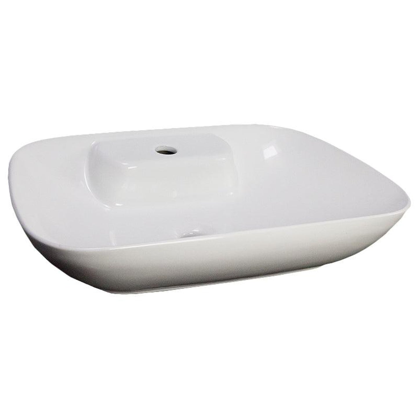 American Imaginations AI-28669 24" Rectangle Enamel Glaze White Ceramic Transitional