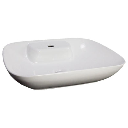 American Imaginations AI-28669 24" Rectangle Enamel Glaze White Ceramic Transitional