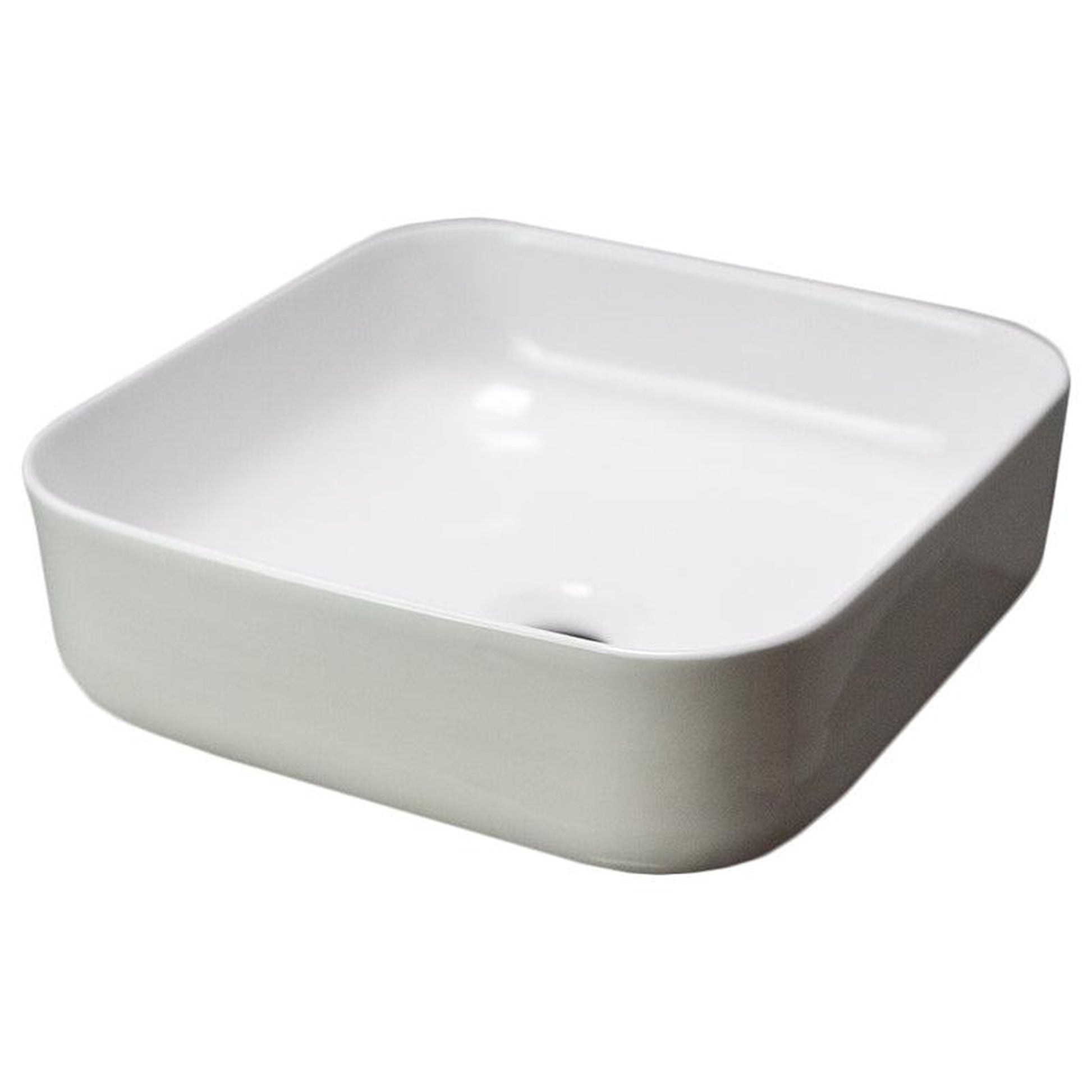 American Imaginations AI-28675 15" Square Enamel Glaze White Ceramic Transitional
