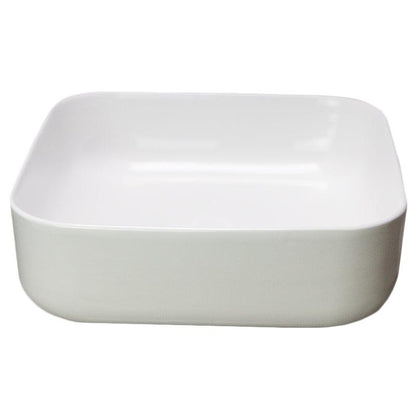 American Imaginations AI-28675 15" Square Enamel Glaze White Ceramic Transitional