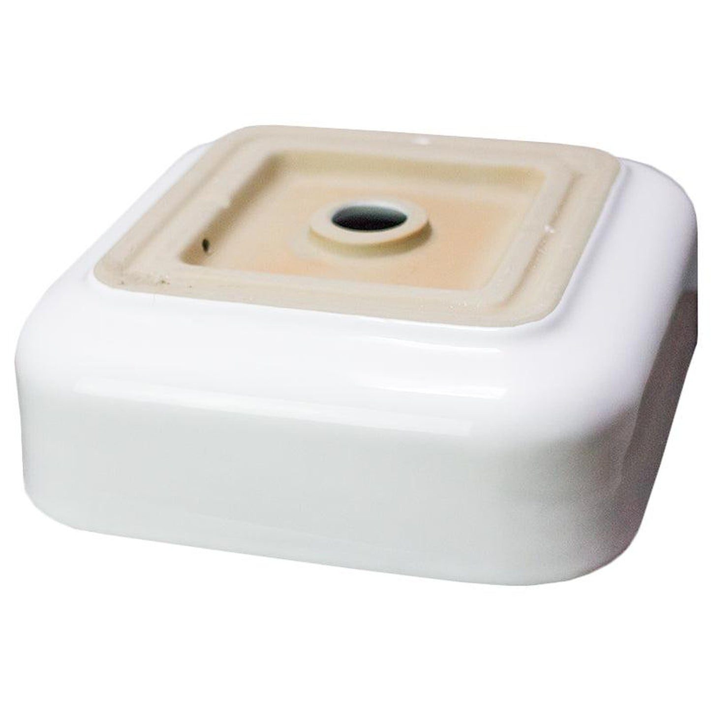 American Imaginations AI-28675 15" Square Enamel Glaze White Ceramic Transitional