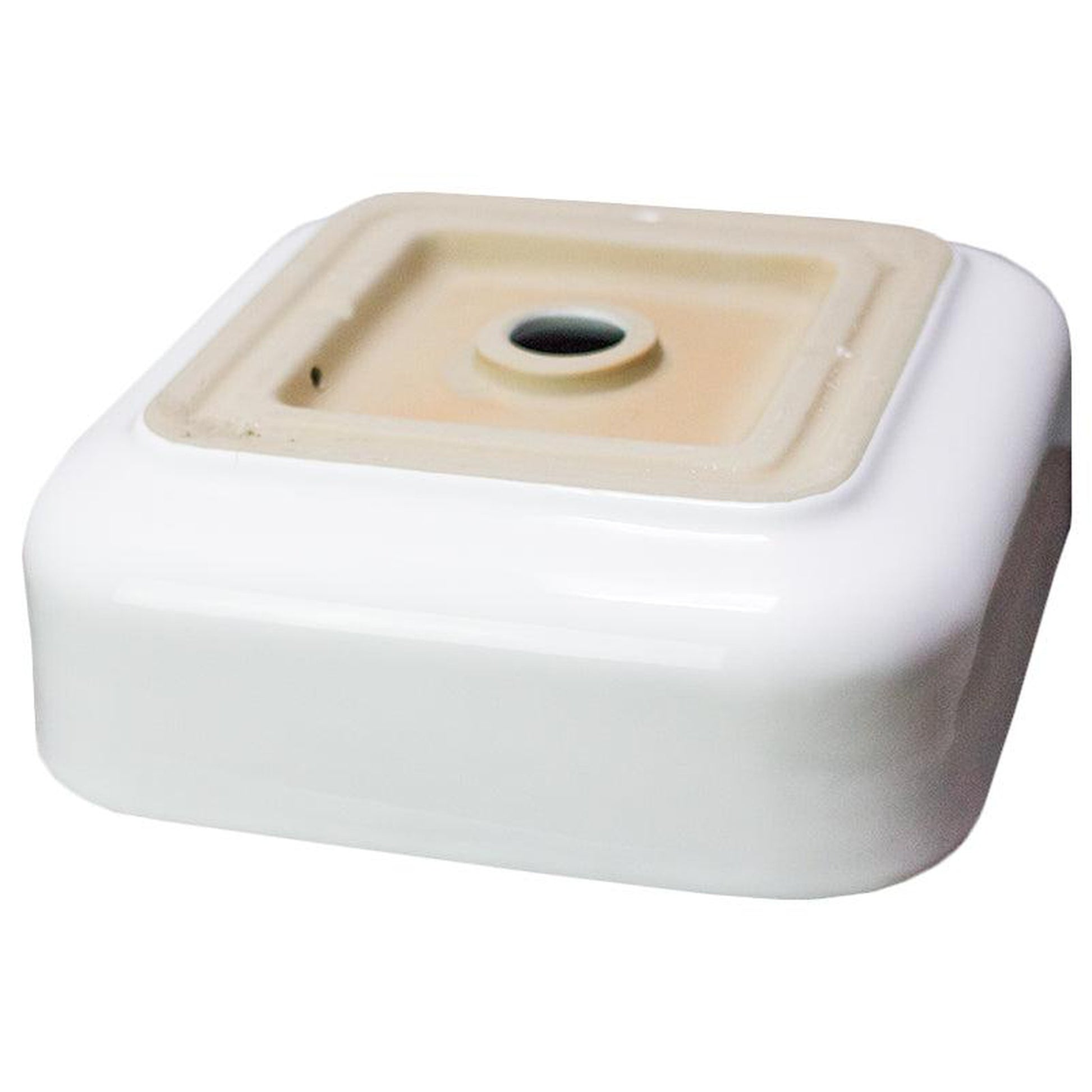 American Imaginations AI-28675 15" Square Enamel Glaze White Ceramic Transitional