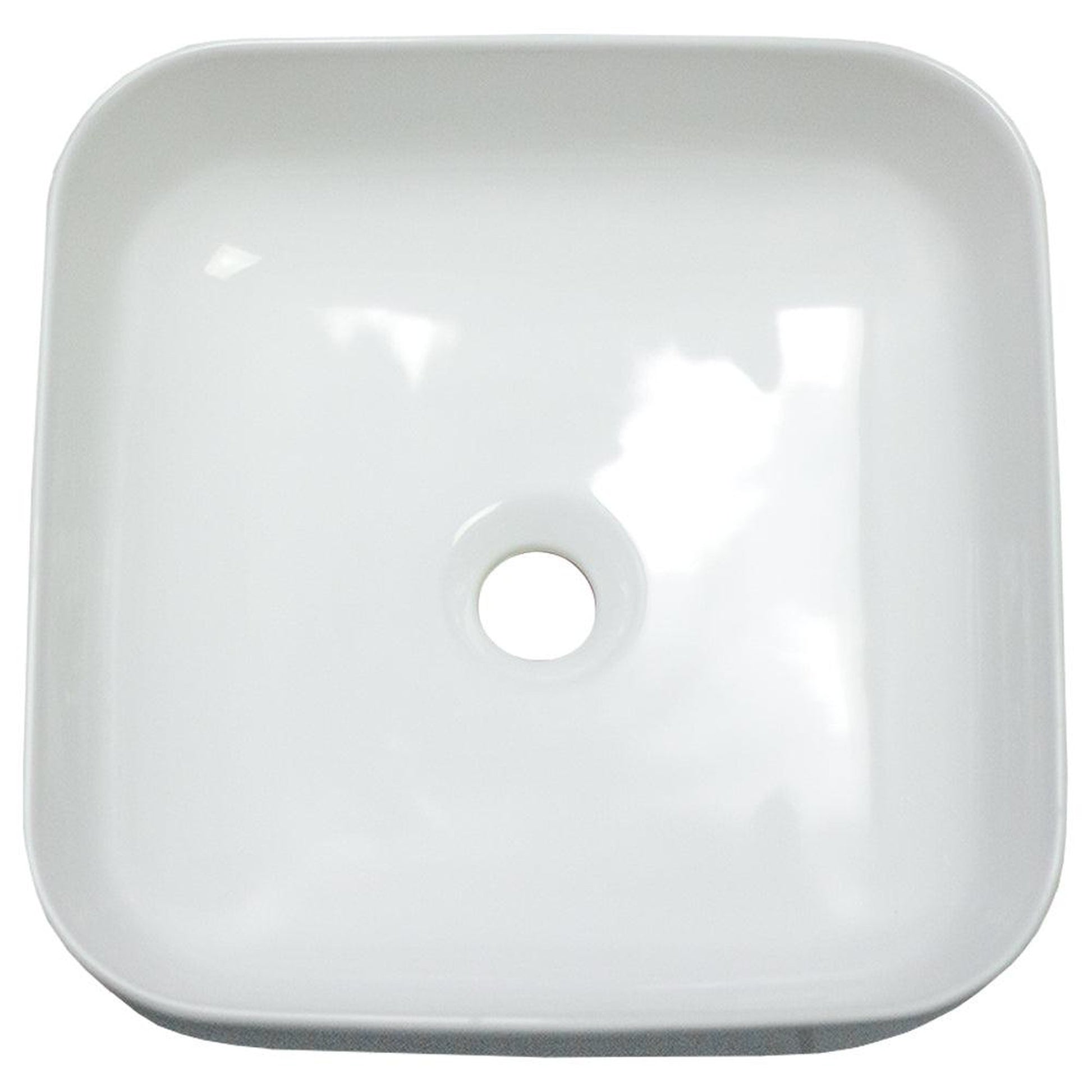 American Imaginations AI-28675 15" Square Enamel Glaze White Ceramic Transitional