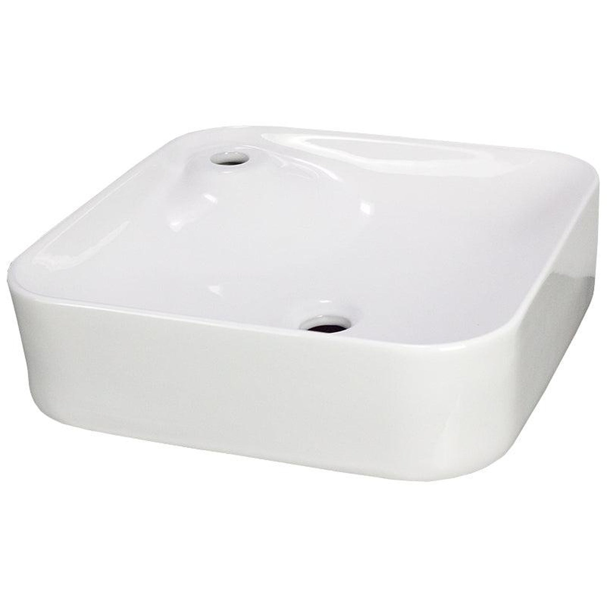 American Imaginations AI-28677 17" Square Enamel Glaze White Ceramic Transitional