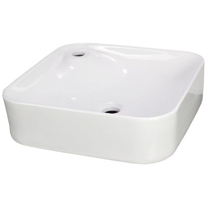 American Imaginations AI-28677 17" Square Enamel Glaze White Ceramic Transitional