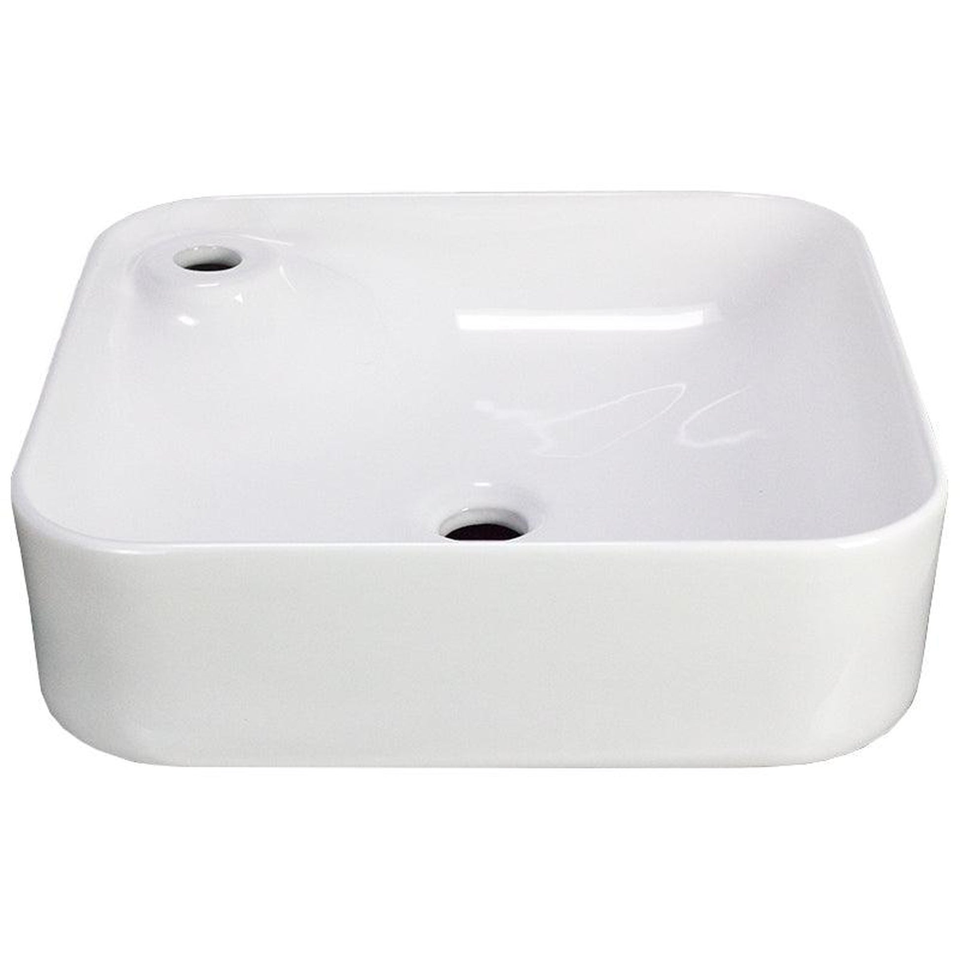 American Imaginations AI-28677 17" Square Enamel Glaze White Ceramic Transitional