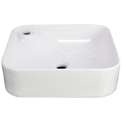 American Imaginations AI-28677 17" Square Enamel Glaze White Ceramic Transitional