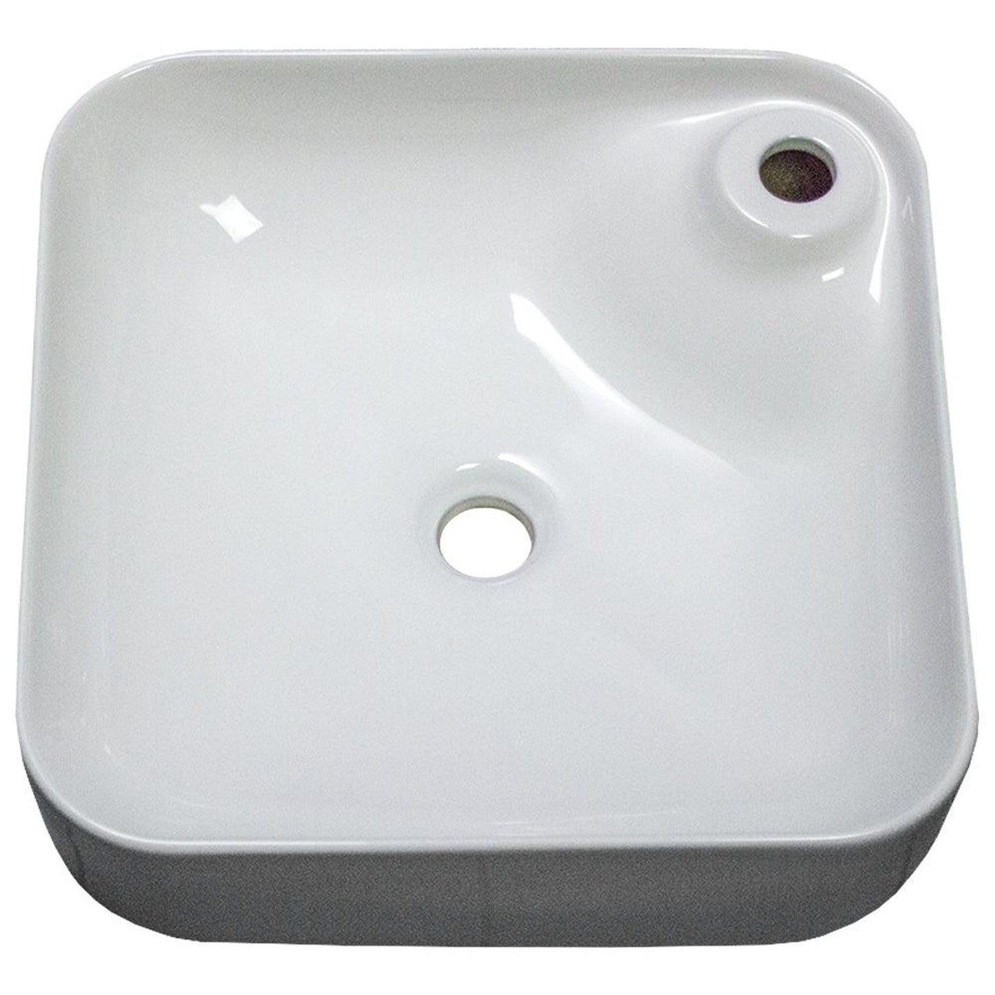 American Imaginations AI-28677 17" Square Enamel Glaze White Ceramic Transitional