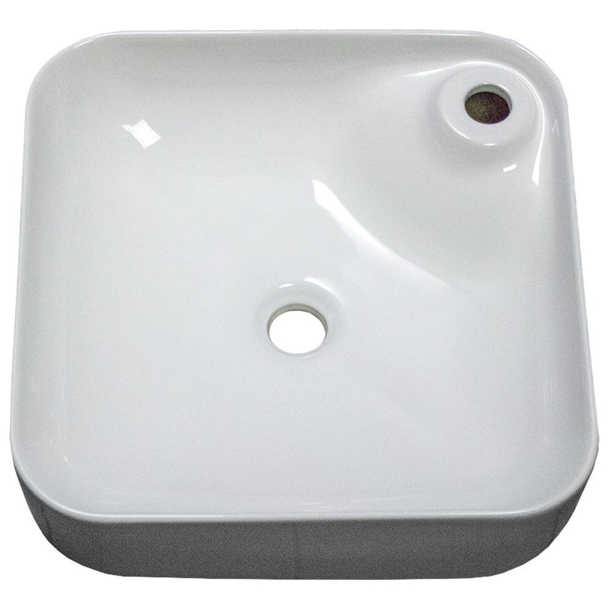American Imaginations AI-28677 17" Square Enamel Glaze White Ceramic Transitional