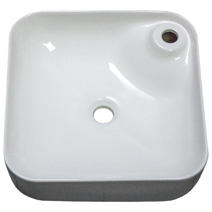 American Imaginations AI-28677 17" Square Enamel Glaze White Ceramic Transitional