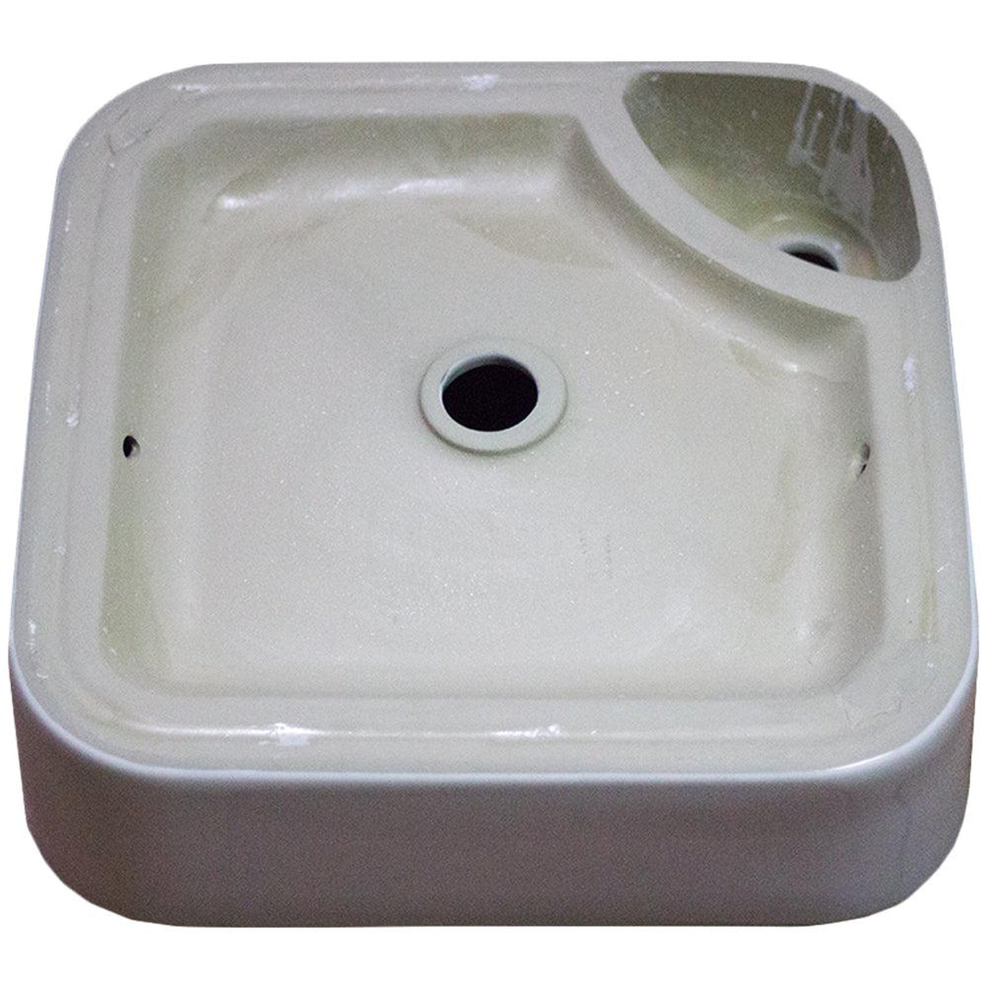 American Imaginations AI-28677 17" Square Enamel Glaze White Ceramic Transitional