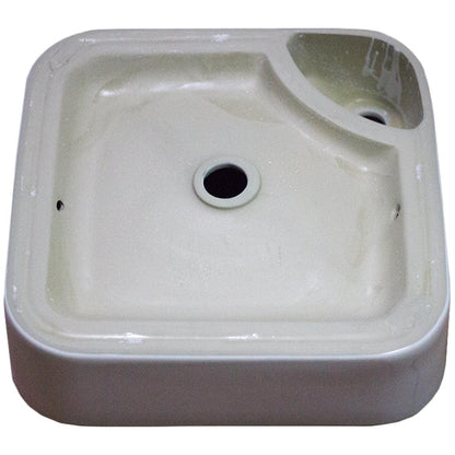 American Imaginations AI-28677 17" Square Enamel Glaze White Ceramic Transitional