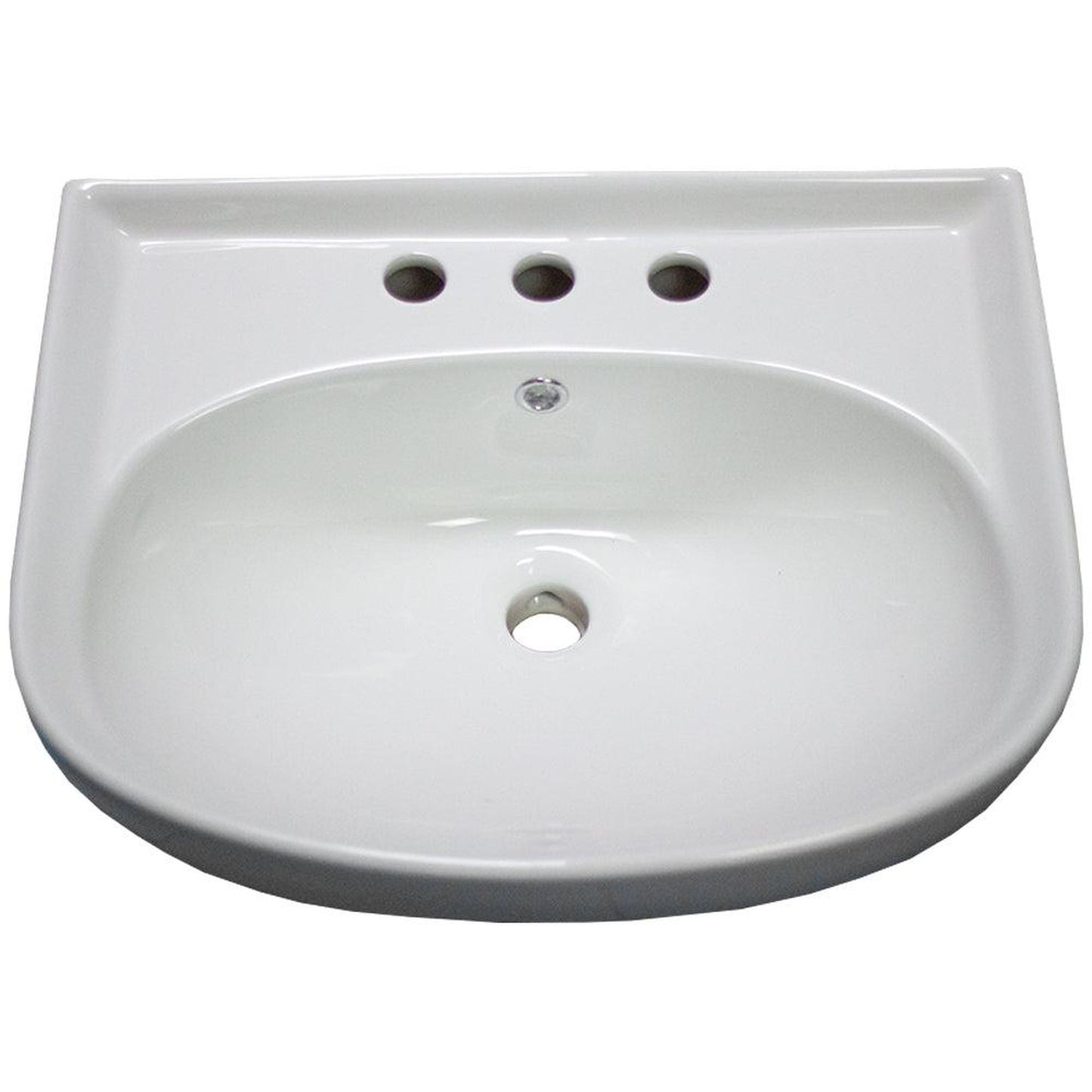 American Imaginations AI-28685 22" Rectangle Enamel Glaze White Ceramic Transitional