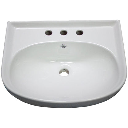 American Imaginations AI-28685 22" Rectangle Enamel Glaze White Ceramic Transitional