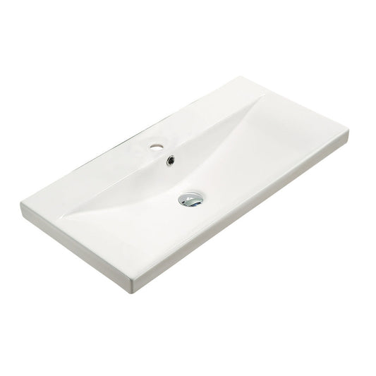 American Imaginations AI-29241 32" White Rectangular Wall Mount Transitional Ceramic Top