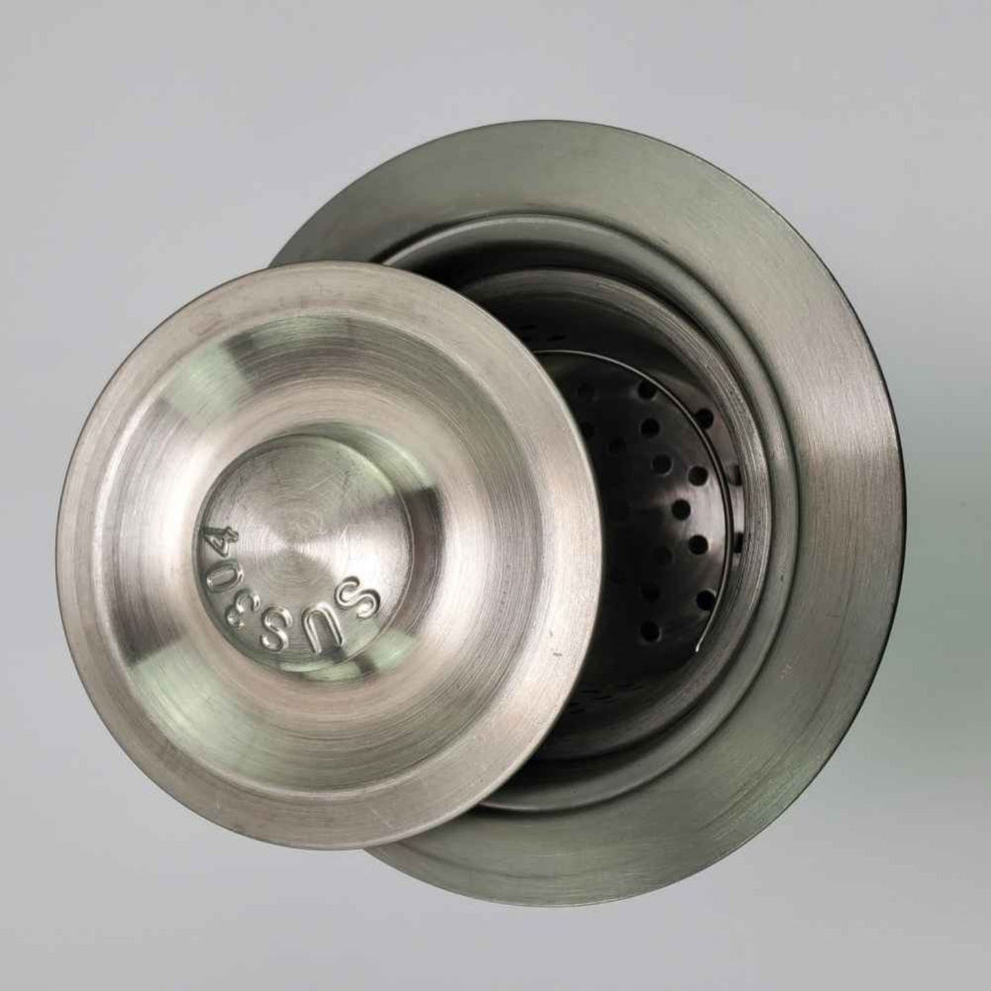 American Imaginations AI-29373 5" Brushed Nickel Round Stainless Steel Traditional Laundry Sink Strainer