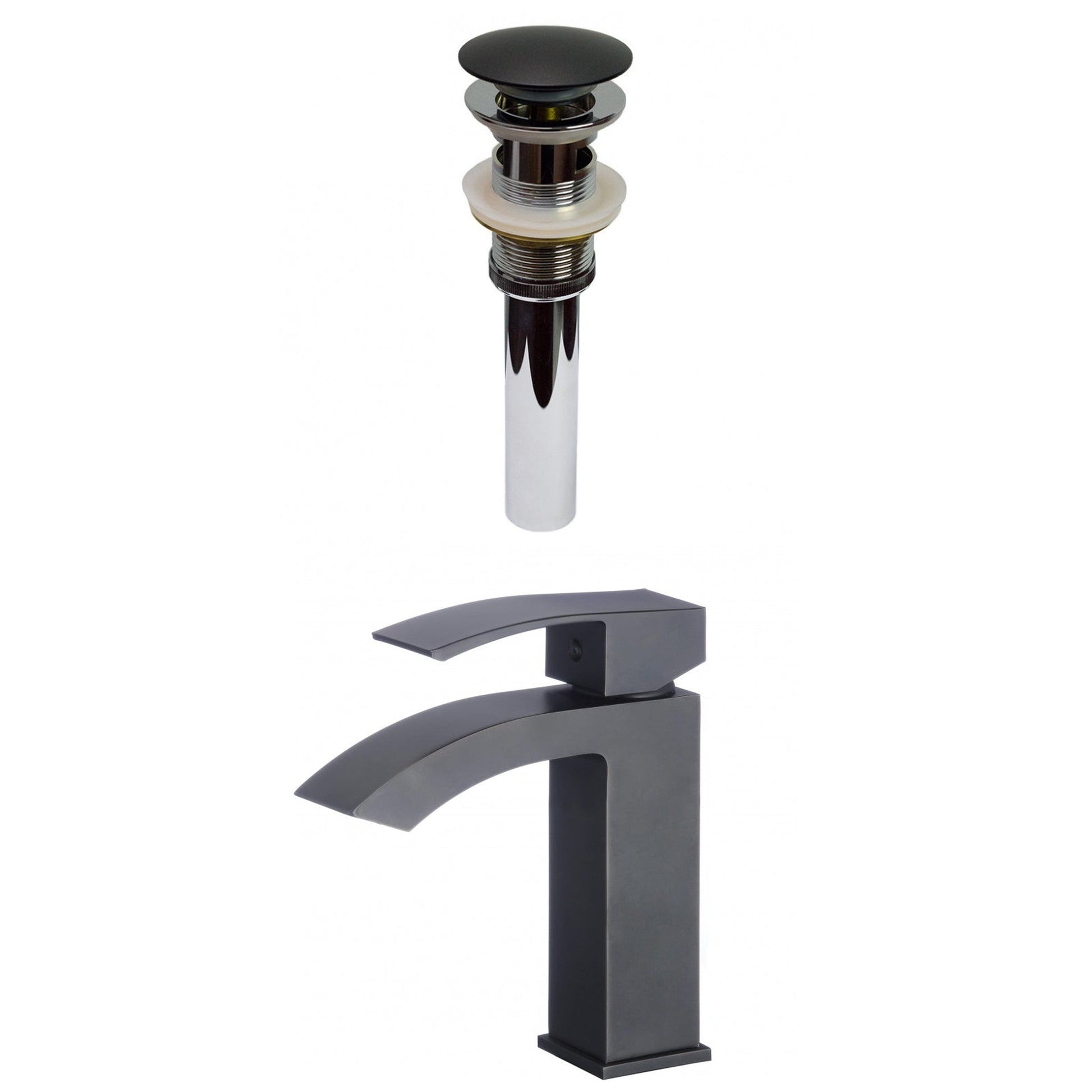 American Imaginations AI-29503 3" Black Unique Lead Free Brass Transitional Bathroom Sink Faucet Set