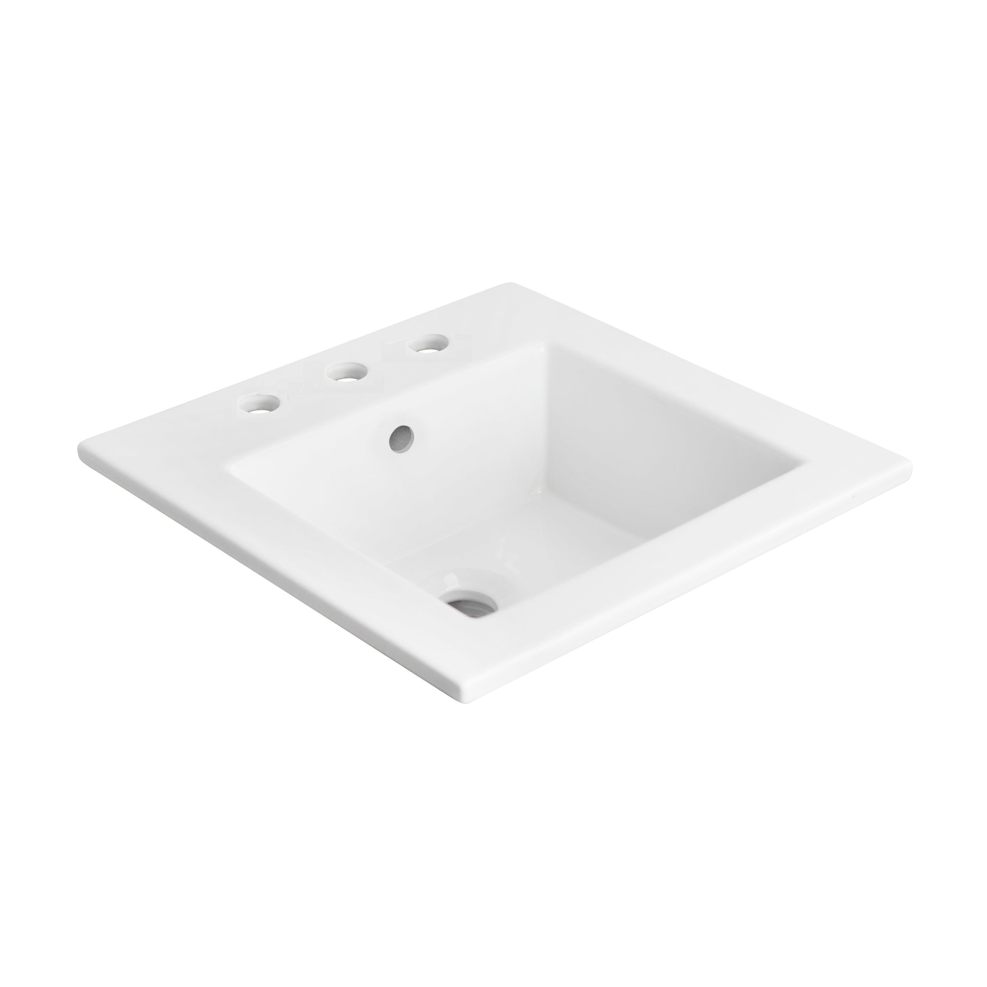 American Imaginations AI-29688 21" White Rectangular Drop In Transitional Ceramic Top Set