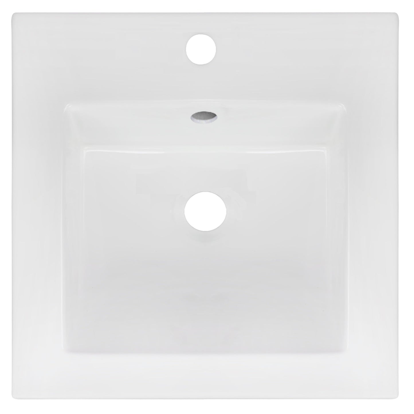 American Imaginations AI-29804 17" White Square Drop In Transitional Ceramic Top Set