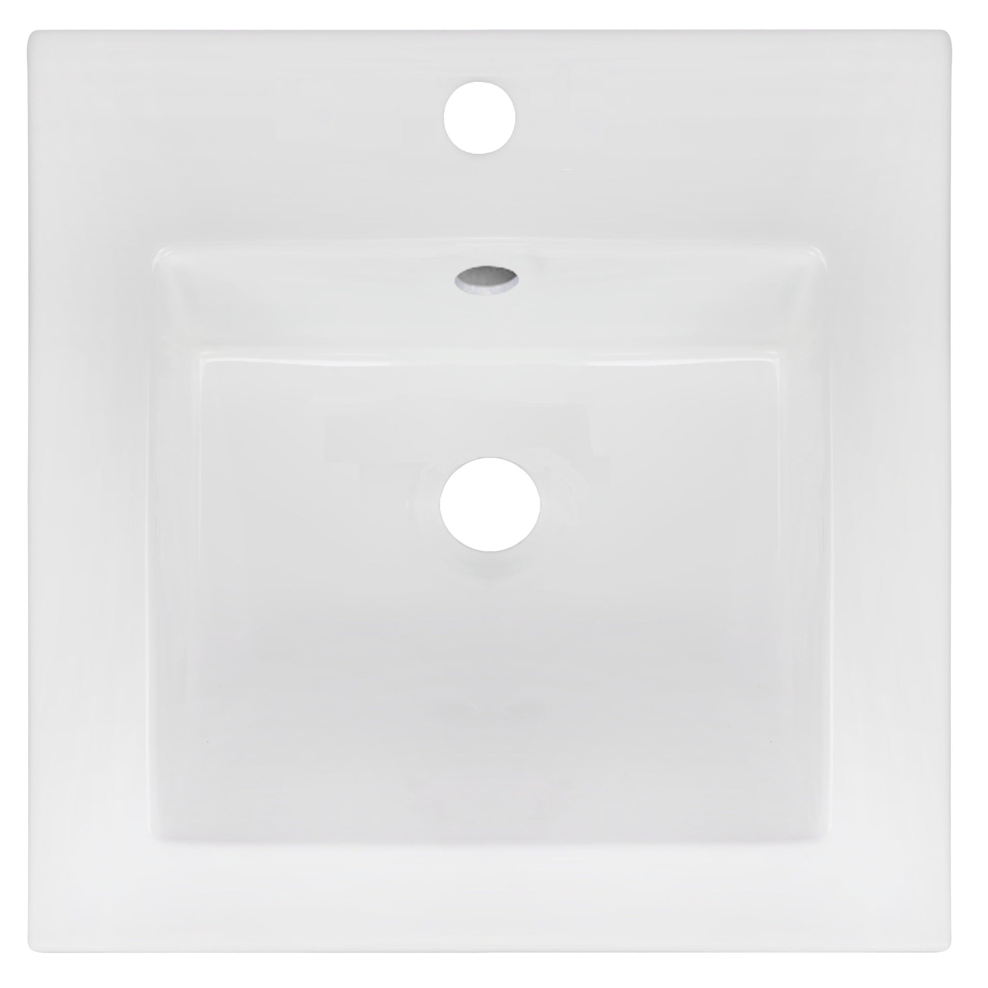American Imaginations AI-29804 17" White Square Drop In Transitional Ceramic Top Set