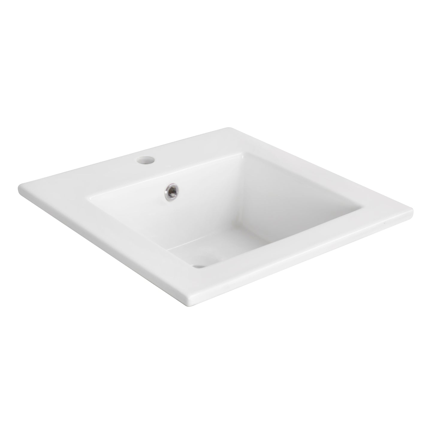 American Imaginations AI-29804 17" White Square Drop In Transitional Ceramic Top Set