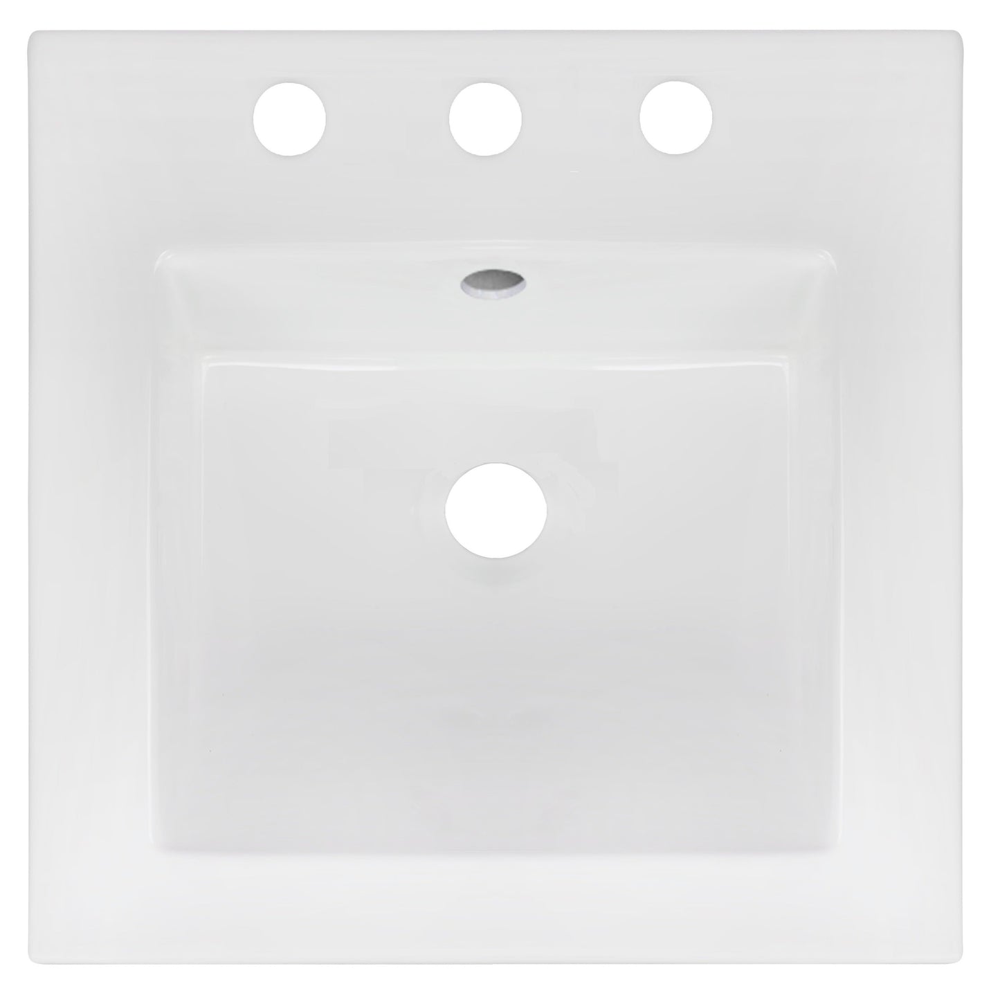 American Imaginations AI-29814 17" White Square Drop In Transitional Ceramic Top Set