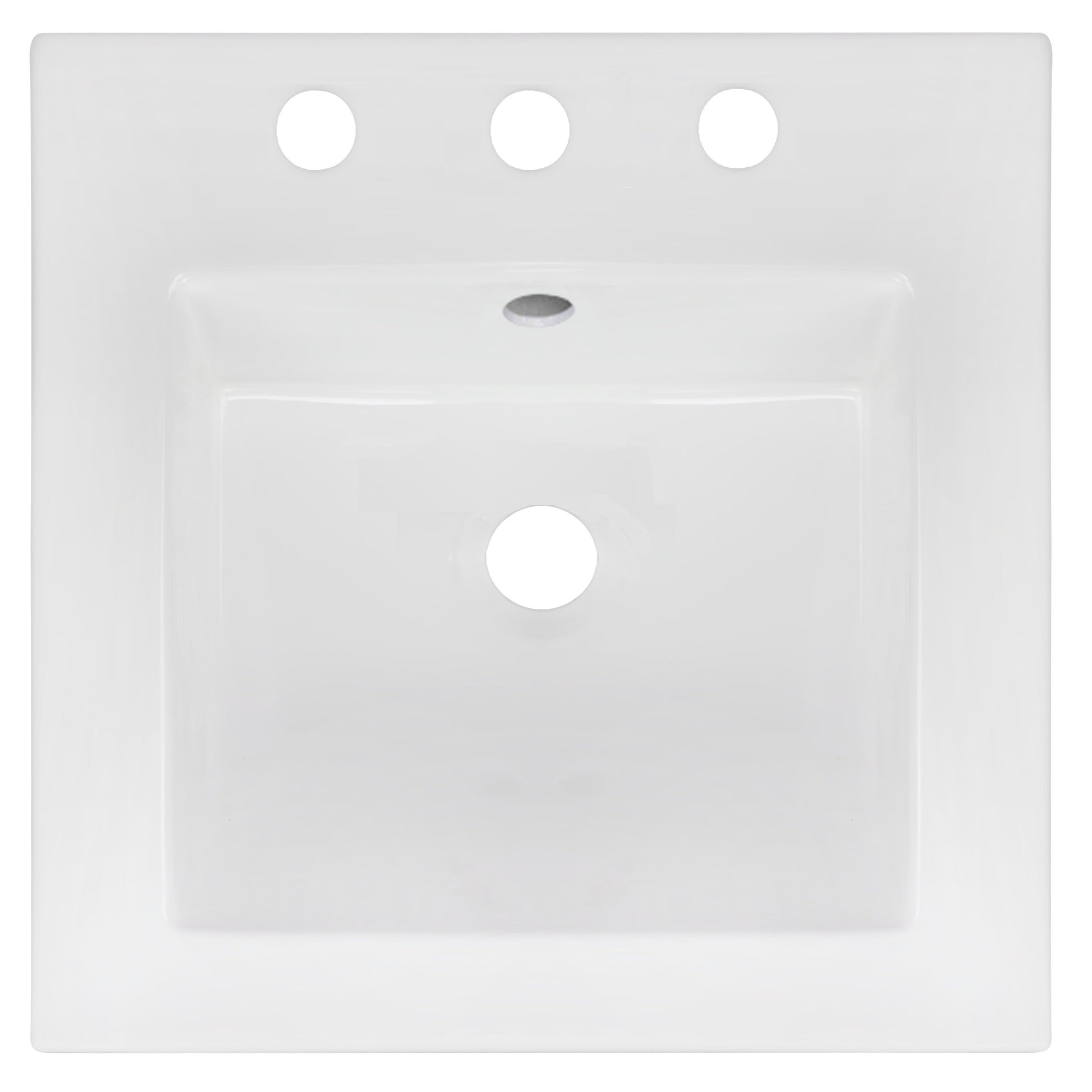 American Imaginations AI-29814 17" White Square Drop In Transitional Ceramic Top Set
