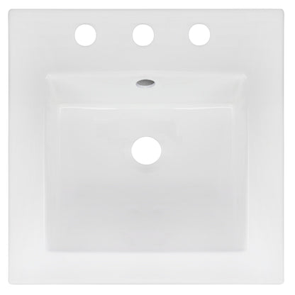 American Imaginations AI-29814 17" White Square Drop In Transitional Ceramic Top Set