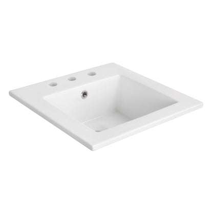 American Imaginations AI-29814 17" White Square Drop In Transitional Ceramic Top Set
