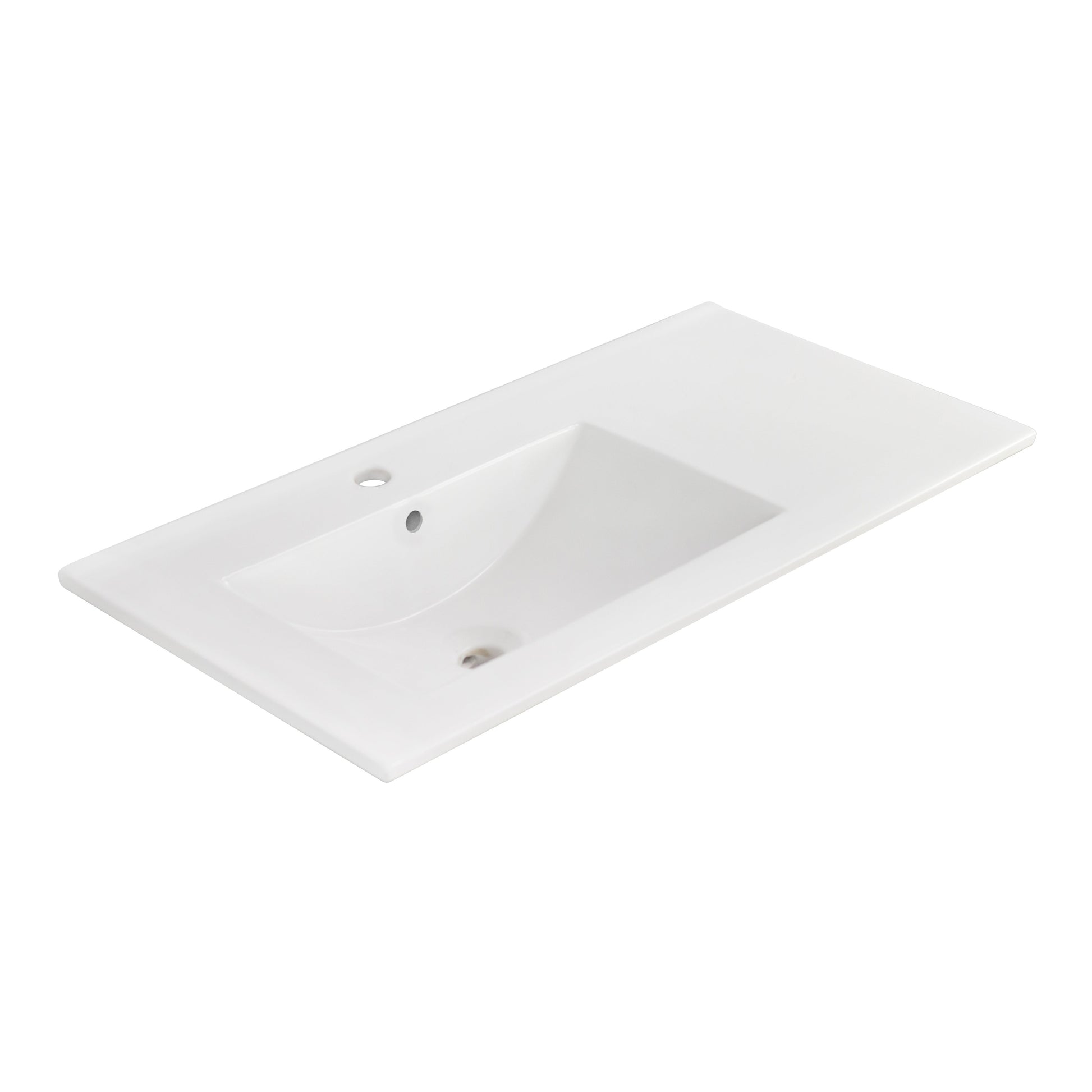 American Imaginations AI-29853 36" White Rectangular Drop In Transitional Ceramic Top Set