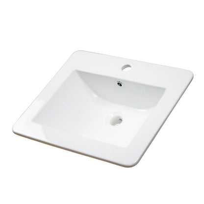 American Imaginations AI-29876 21" White Rectangular Drop In Transitional Ceramic Top Set