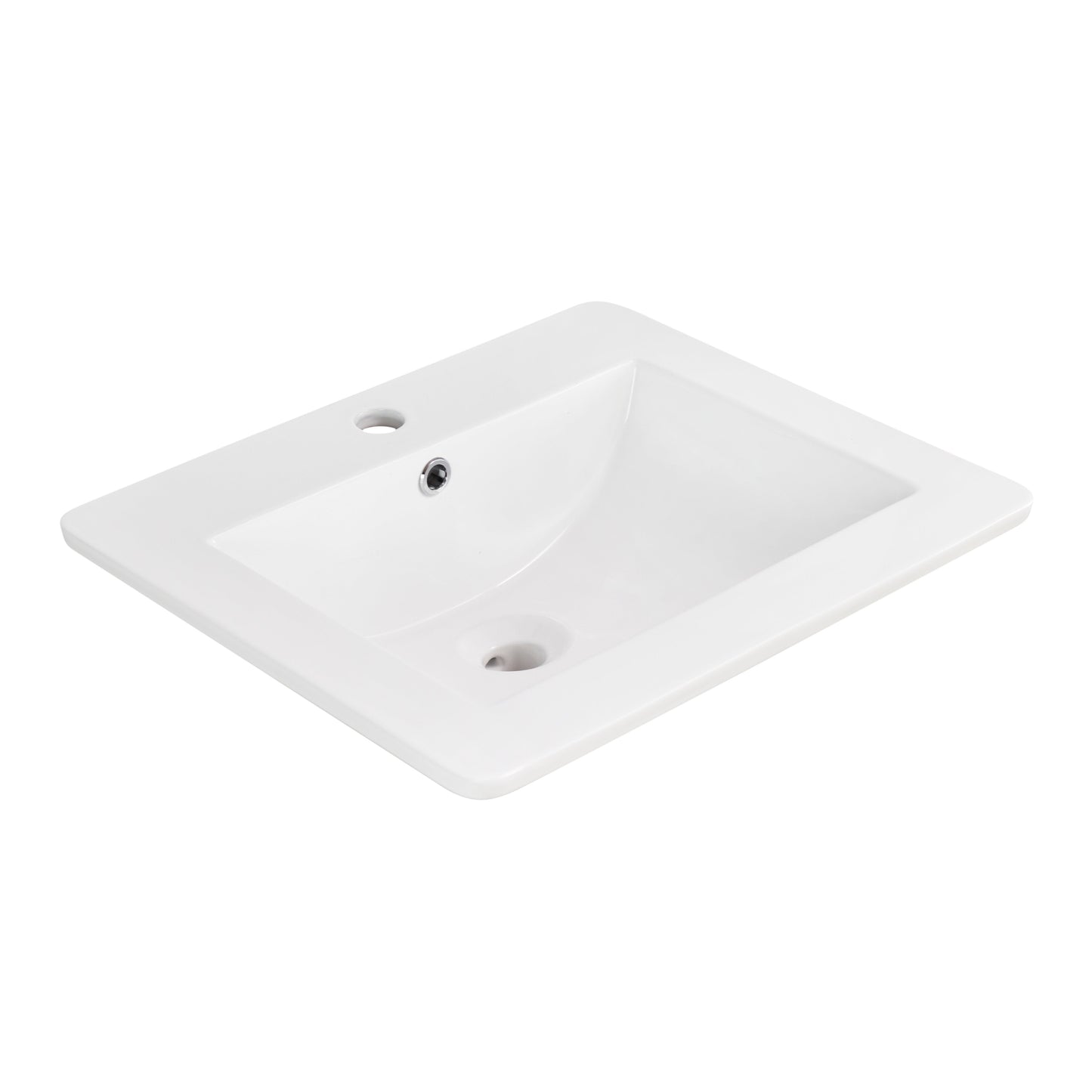 American Imaginations AI-29876 21" White Rectangular Drop In Transitional Ceramic Top Set