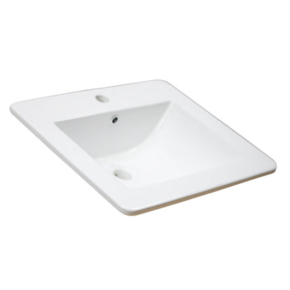 American Imaginations AI-29876 21" White Rectangular Drop In Transitional Ceramic Top Set