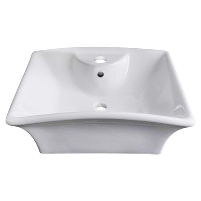 American Imaginations AI-30073 20" Rectangle Enamel Glaze White Ceramic Traditional