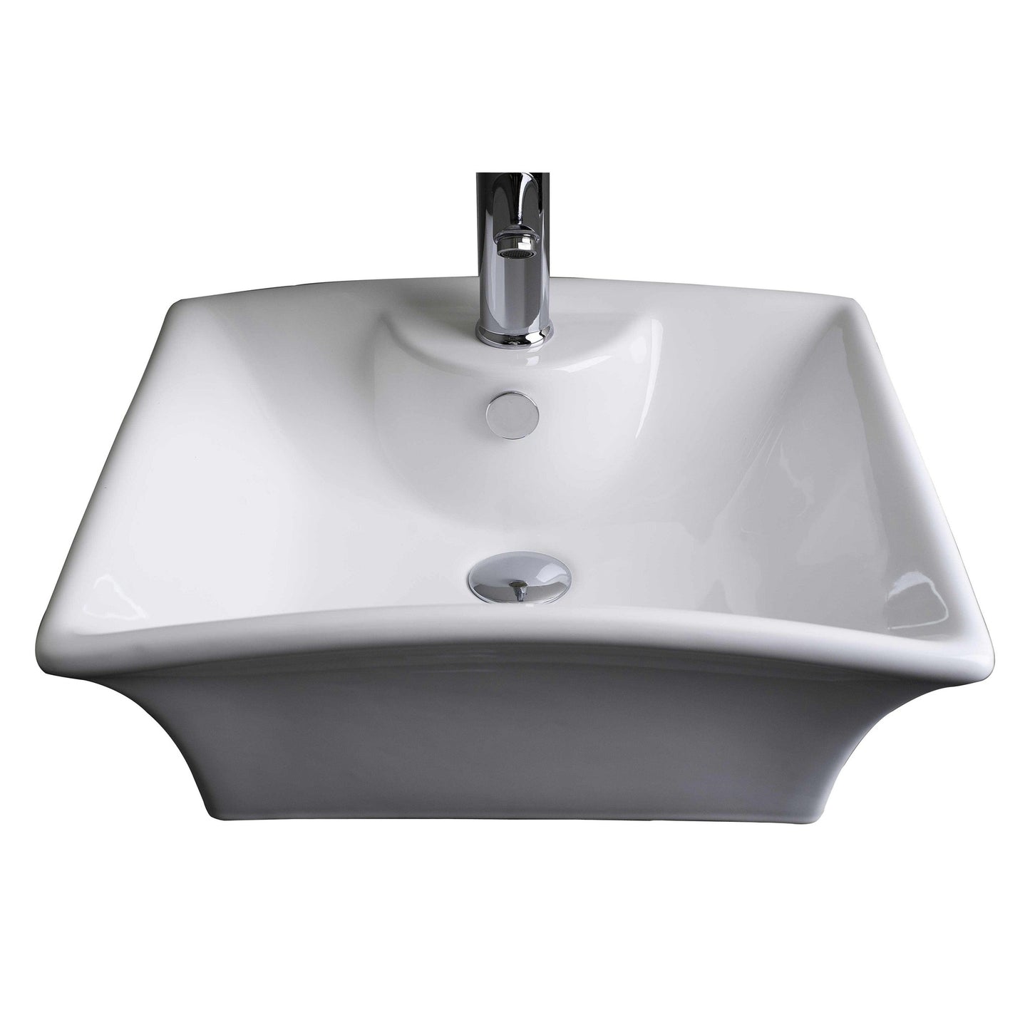 American Imaginations AI-30073 20" Rectangle Enamel Glaze White Ceramic Traditional