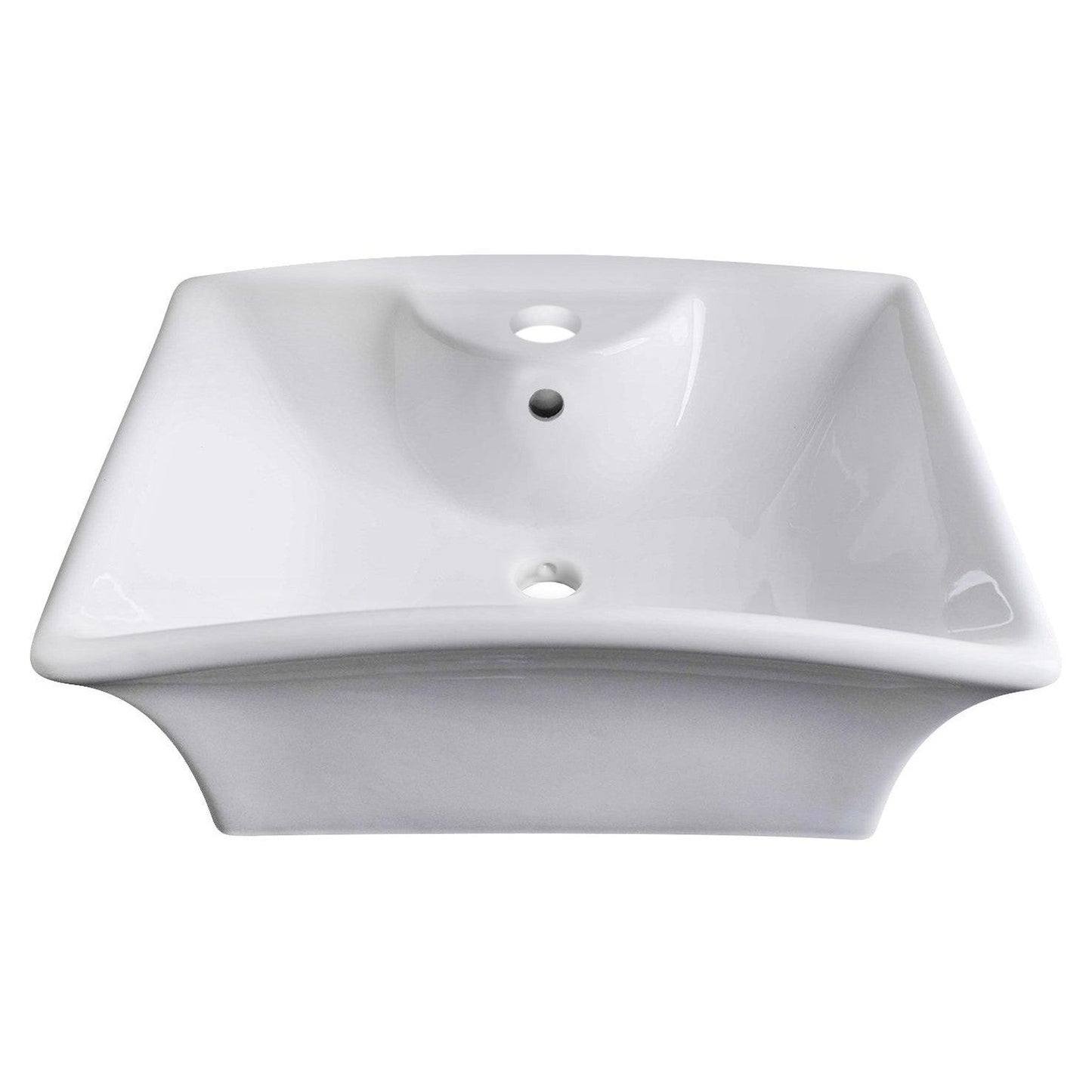 American Imaginations AI-30075 20" Rectangle Enamel Glaze White Ceramic Traditional