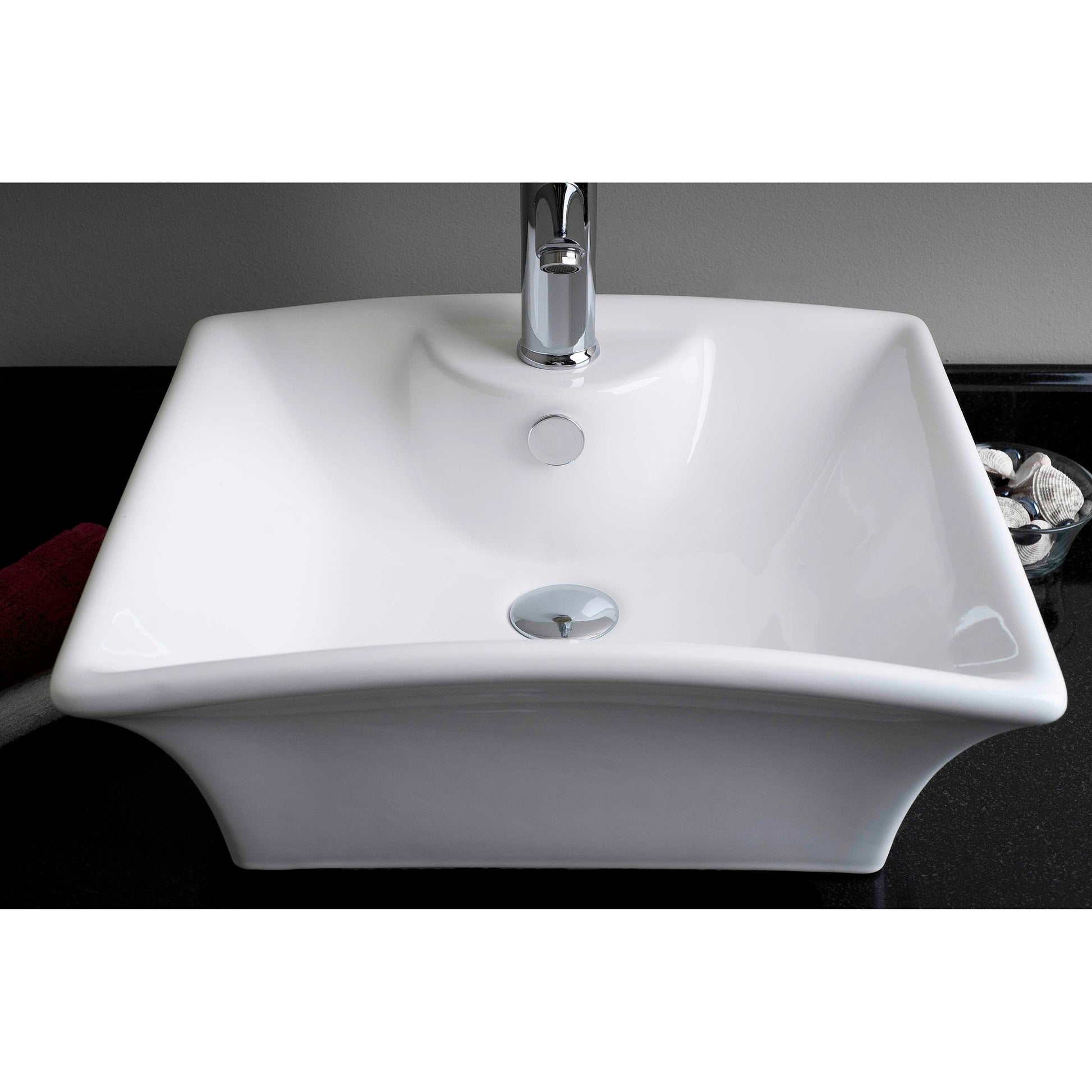 American Imaginations AI-30082 20" Rectangle Enamel Glaze White Ceramic Traditional