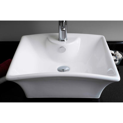 American Imaginations AI-30082 20" Rectangle Enamel Glaze White Ceramic Traditional