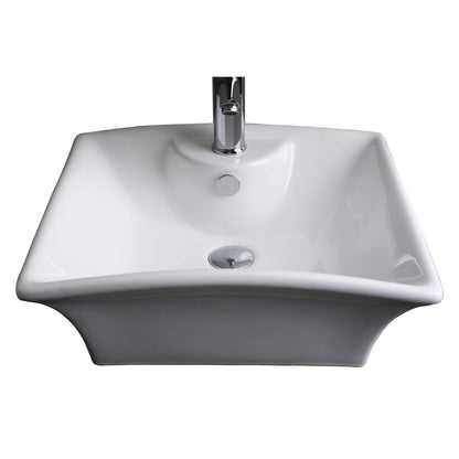 American Imaginations AI-30082 20" Rectangle Enamel Glaze White Ceramic Traditional