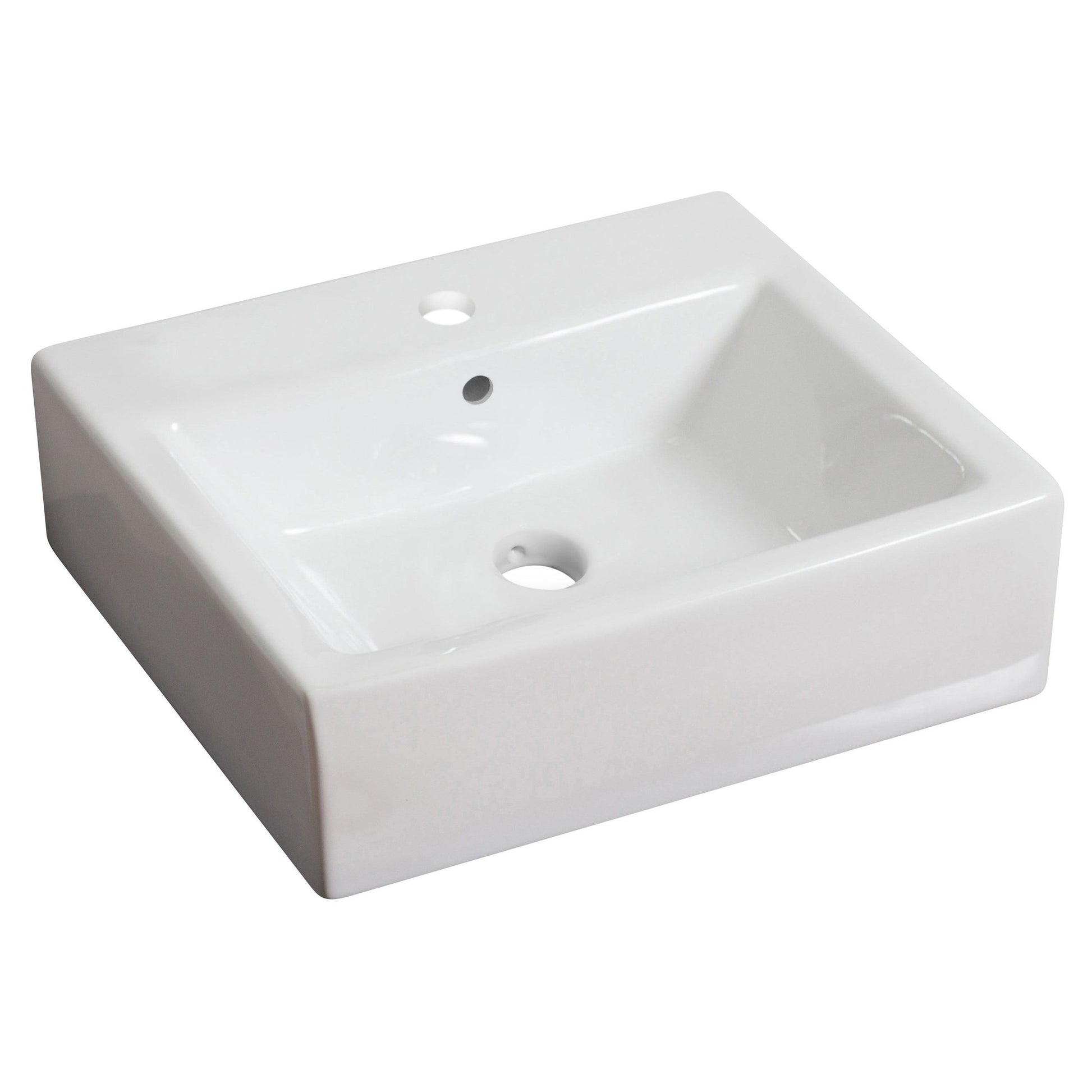 American Imaginations AI-30094 21" Rectangle Enamel Glaze White Ceramic Transitional