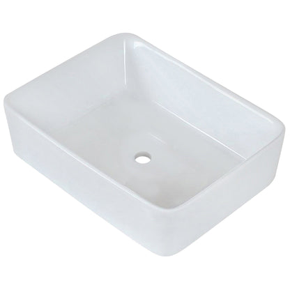 American Imaginations AI-30133 19" Rectangle Enamel Glaze White Ceramic Transitional