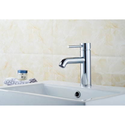 American Imaginations AI-30266 18" White Square Above Counter Modern Bathroom Vessel Sink Set
