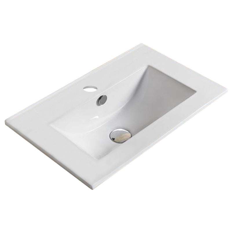 American Imaginations AI-30399 20" White Rectangular Drop In Transitional Ceramic Top Set