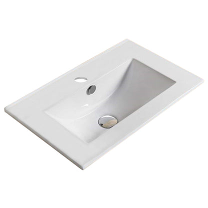 American Imaginations AI-30399 20" White Rectangular Drop In Transitional Ceramic Top Set