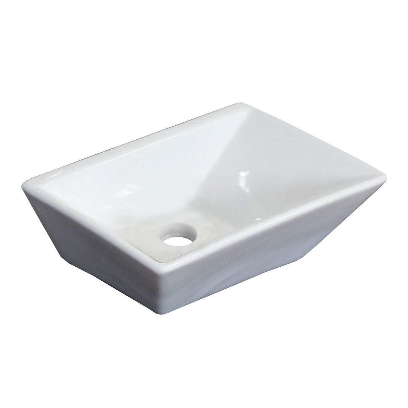 American Imaginations AI-30827 12" White Rectangular Above Counter Traditional Bathroom Vessel Sink Set