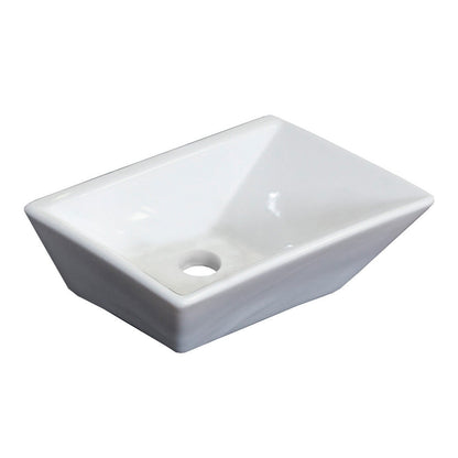 American Imaginations AI-30827 12" White Rectangular Above Counter Traditional Bathroom Vessel Sink Set