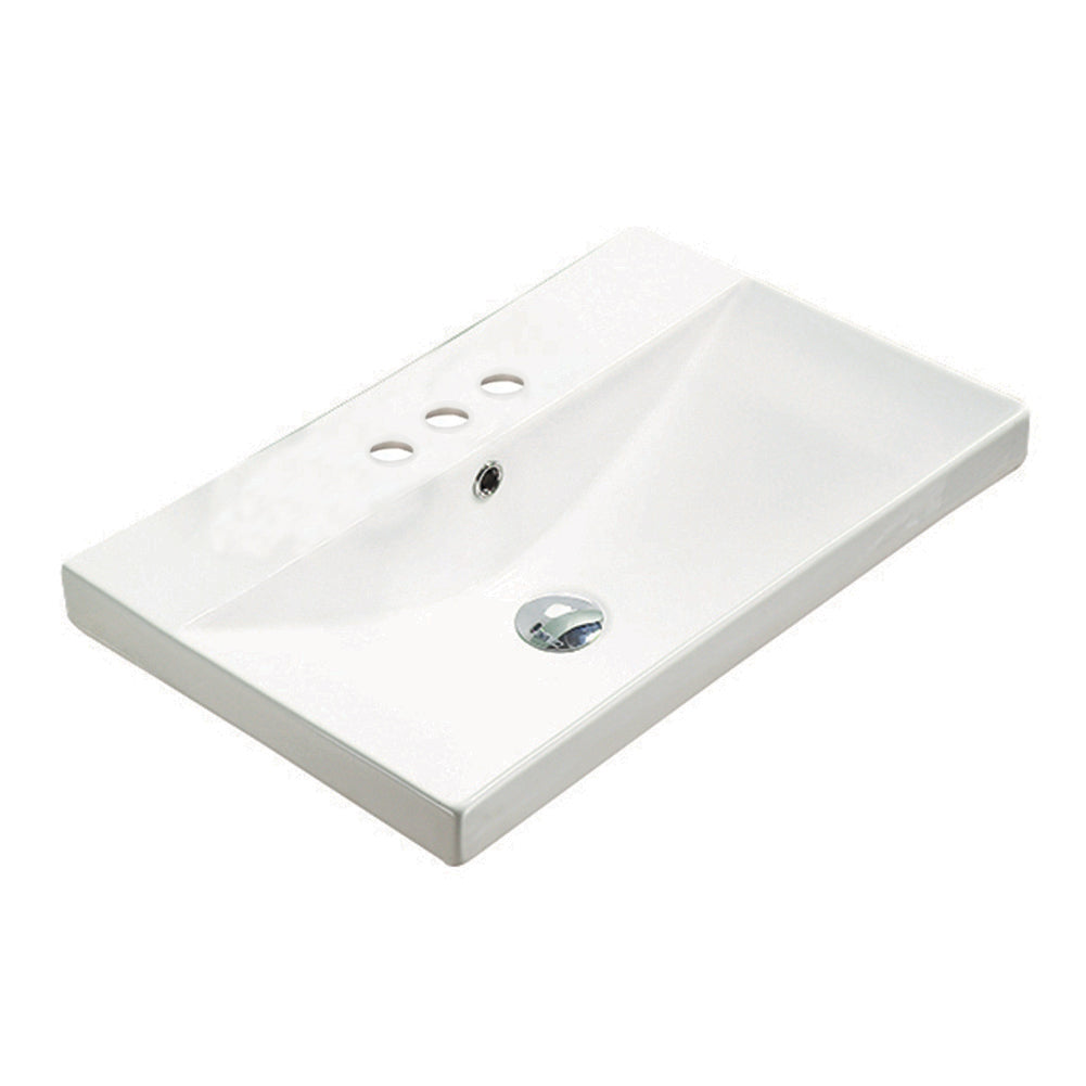 American Imaginations AI-30877 24" White Rectangular Wall Mount Transitional Ceramic Top Set