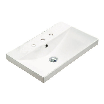 American Imaginations AI-30888 24" White Rectangular Wall Mount Transitional Ceramic Top Set